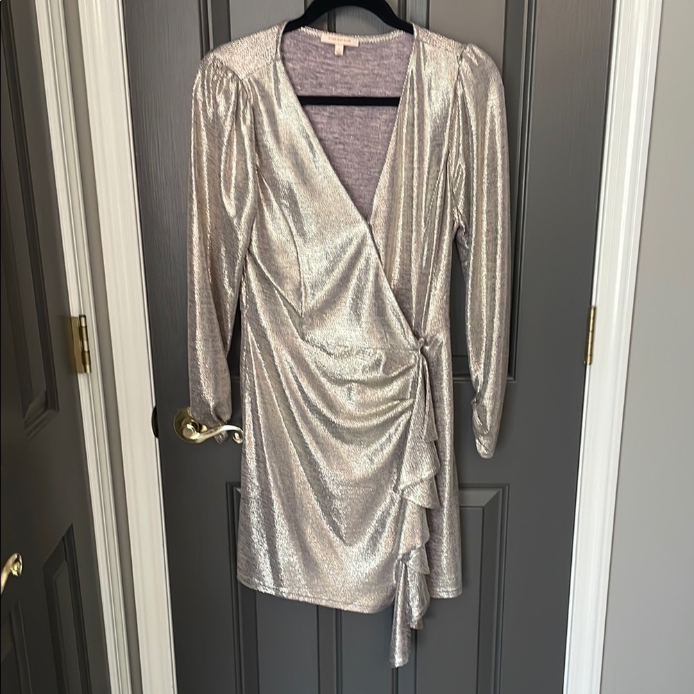 Elegant gold Wrap Dress